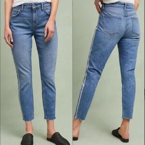 4 for $40 SALE!Pilcro High Rise Slim Straight Frayed Ankle Racer Stripe, Size S